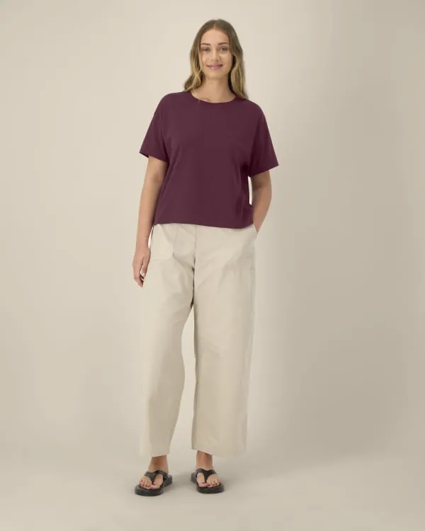 Stella Etta in Deep Plum with a logo placed on it